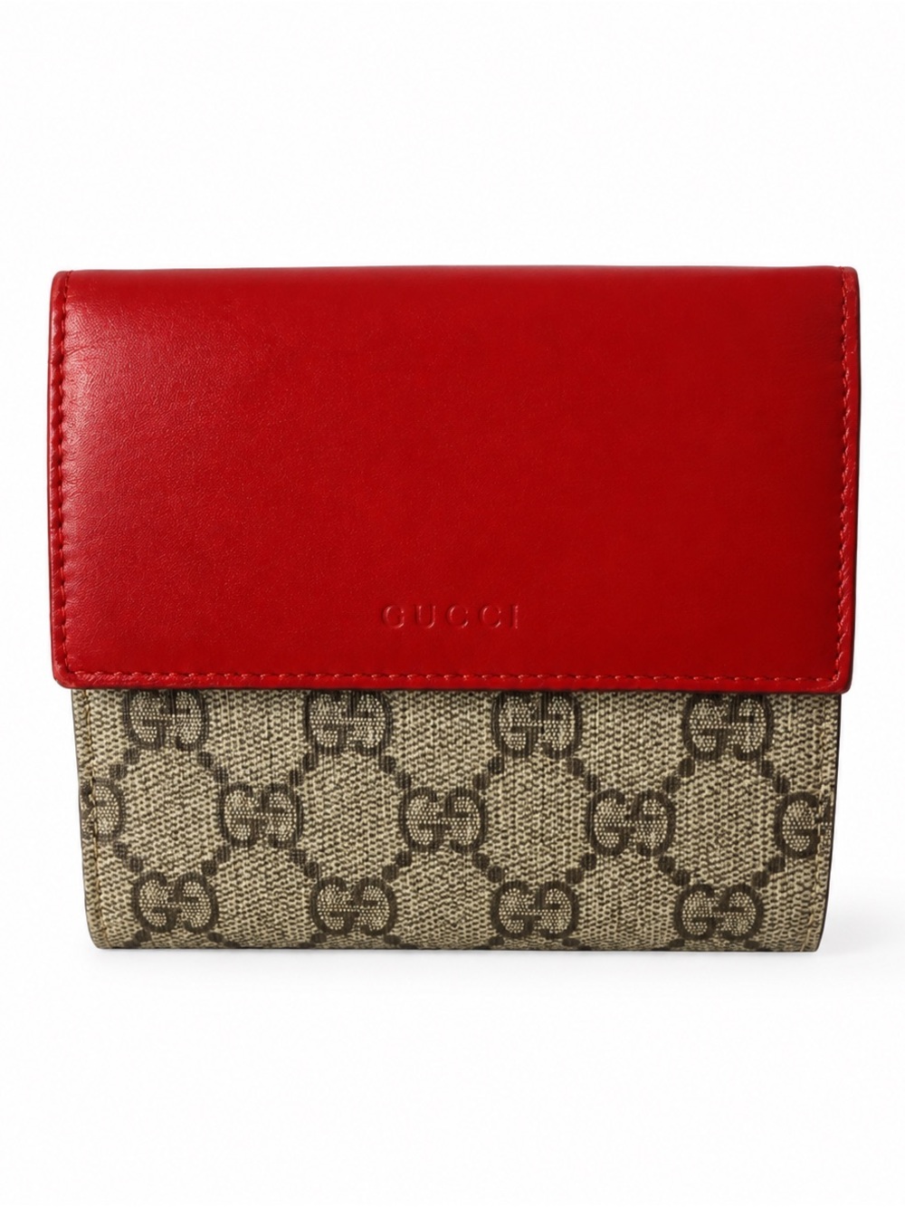 Gucci Pink Leather & GG Canvas Compact Wallet